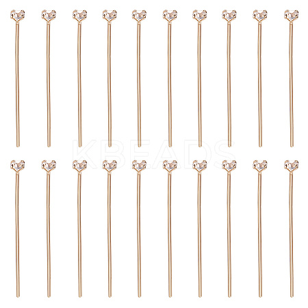 26Pcs Brass Micro Pave Clear Cubic Zirconia Head Pins KK-BBC0018-97G-01-1
