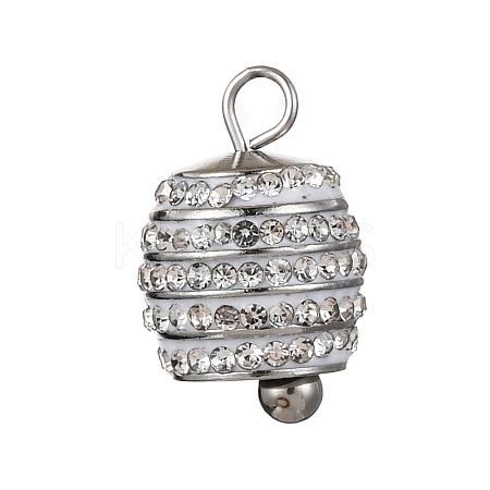 304 Stainless Steel Crystal Rhinestone Pendants STAS-H235-12P-1