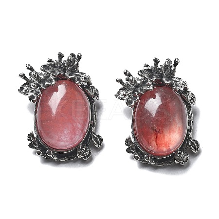Cherry Quartz Glass Pendants G-H083-01AS-08-1