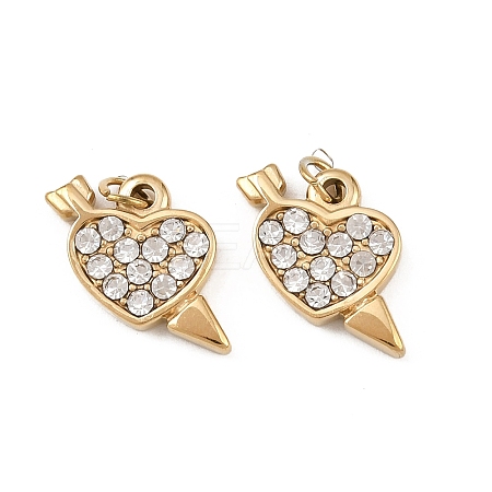 304 Stainless Steel with Clear Cubic Zirconia Charms STAS-G364-03G-1