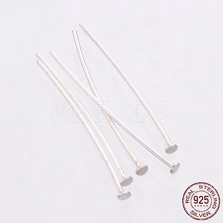 925 Sterling Silver Flat Head Pins LS-STER-K017-15mm-S-02-1