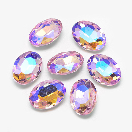 Pointed Back Glass Rhinestone Cabochons RGLA-T018-13x18mm-01-1