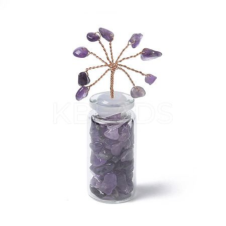Natural Amethyst Chips Tree Decorations DJEW-P021-E04-1