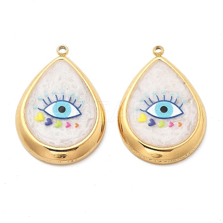 IP Plating(IP) 304 Stainless Steel Enamel Pendants STAS-A103-01G-05-1