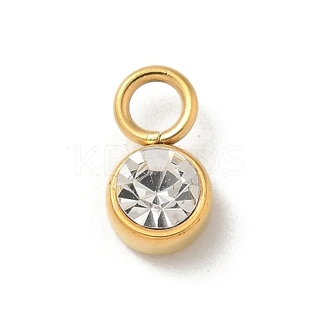 Ion Plating(IP) 304 Stainless Steel with Rhinestone Charms STAS-G351-13G-02-1