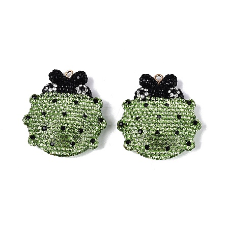 Handmade Polymer Clay & Rhinestone Big Pendants FIND-Q123-01E-1