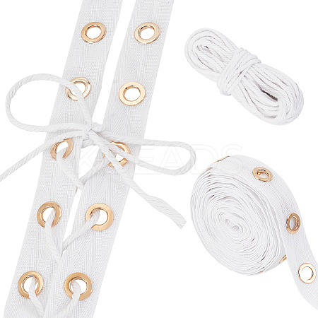 5 Yards Cotton Ribbons with Eyelet Rings OCOR-GA0001-77A-1