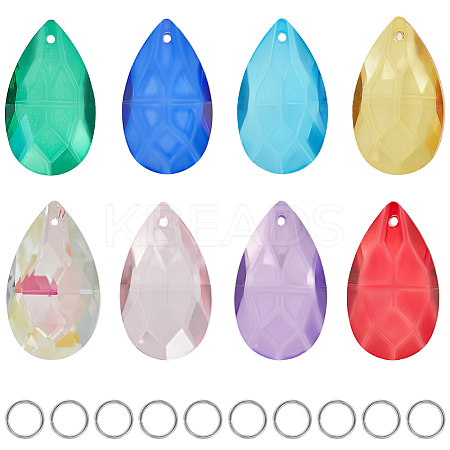 DIY Teardrop Glass & Stainless Steel Keychain Making Kit DIY-SP0001-22-1