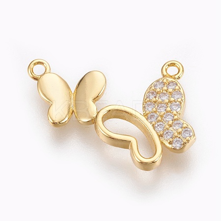 Brass Micro Pave Cubic Zirconia Pendants ZIRC-P076-15G-NR-1