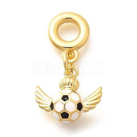 Brass Enamel Sport European Dangle Charms KK-U048-03G-02-1