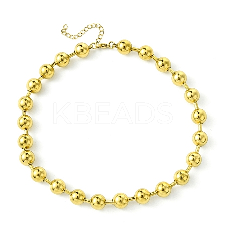 Ion Plating(IP) 304 Stainless Steel Bead Necklaces for Men Women NJEW-C053-05C-G-1