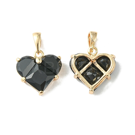 Brass Micro Pave Cubic Zirconia Charms X-KK-L208-03G-03-1