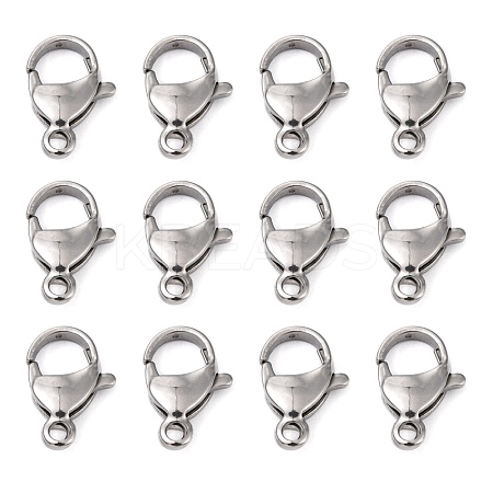 Tarnish Resistant Polished 304 Stainless Steel Lobster Claw Clasps STAS-R072-08A-1