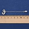 Brass Pave Clear Cubic Zirconia European Safety Chains with Charms KK-L236-16D-S-3