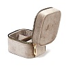Mini Rectangle Velvet Jewelry Storage Zipper Boxes with Mirror Inside CON-Z009-04B-3