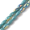 AB Color Plated Electroplate Beads Strands X-EGLA-H104-03F-1