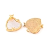 Brass Pave Natural Freshwater Shell Heart with Star Charms KK-S389-05G-2