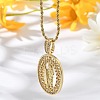 Brass Cubic Zirconia Pendant Necklaces for Women NJEW-U034-01C-G-3