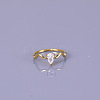 Teardrop 304 Stainless Steel with Clear Cubic Zirconia Finger Rings for Women FS-WG6614B-01-4