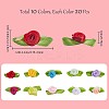 200Pcs 10 Colors Polyester Rose Ornaments DIY-GF0006-84-2