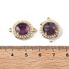 Natural Amethyst Faceted Connector Charms G-H323-03G-11-3