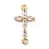 Brass Pave Clear Cubic Zirconia Connector Charms KK-H529-39C-G-1