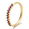 Brass Pave FireBrick Glass Hinged Bangles for Women BJEW-Z061-08C-1