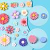 100Pcs 10 Styles Opaque Resin Cabochons CRES-FS0001-25-3