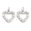 Rack Plating Brass & Cubic Zirconia Pendants KK-S371-05P-1