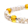 Natural Citrine(Dyed & Heated) Beaded Bracelets BJEW-JB05313-01-2