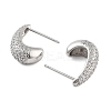 Rack Plating Teardrop Brass Stud Earrings EJEW-N055-25A-P-RS-2