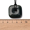 Natural Indian Agate Square Pendants Black PU Leather Cord Necklaces NJEW-K285-01E-5
