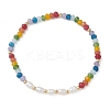 Chakra Natural Cultured Freshwater Pearl & Dyed Natural Malaysia Jade Beaded Stretch Bracelets for Women BJEW-JB13134-2