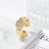Brass Micro Pave Clear Cubic Zirconia Open Cuff Rings for Women LS-RJEW-M026-01G-01-2