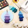 3Pcs Colorful Tassel Keychain Handmade Boho Keychain Personalized Bag Charm Tassel Keychain for Women JX282B-3