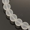 Frosted Transparent Round Glass Beads Strands FGLA-P002-10mm-03-2