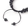 Chakra Natural Black Agate Braided Bead Bracelets BJEW-O164-A10-2