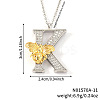 Brass Micro Pave Clear Cubic Zirconia Bee Initial Pendant Necklaces FS-WGF5E80-11-1
