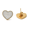 Ion Plating(IP) 304 Stainless Steel Heart Stud Earrings EJEW-C114-11A-G-1