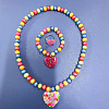 Resin & Glass Bead Pendant Necklaces & Charm Bracelets & Rings Sets FS-WGCCE83-05-1