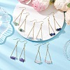 304 Stainless Steel with Natural Mixed Stone Dangle Earrings EJEW-JE06010-2
