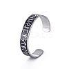 304 Stainless Steel Word Cuff Bangle FIND-PW0020-15A-AS-1