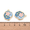 Rack Plating Alloy Enamel and ABS Imitation Pearl Pendants ENAM-T024-87A-G-3