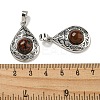 Natural Mahogany Obsidian Pendants G-Q158-05P-29-3