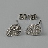 304 Stainless Steel Textured Geometry Stud Earring Findings with Hole STAS-WH0027-54J-1