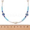 Natural Pearl & Resin Evil Eye & Glass Seed Beaded Necklaces for Women NJEW-MZ00152-01-4