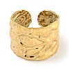 Ion Plating(IP) 304 Stainless Steel Textured Open Cuff Ring RJEW-A043-11G-2