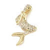 Rack Plating Brass Micro Pave Cubic Zirconia Pendants KK-H509-18G-1