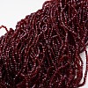 Half Rainbow Plated Faceted Rondelle Glass Bead Strands X-EGLA-L007-A15-2mm-1