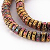 Electroplated Natural Lava Rock Beads Strands G-T114-69C-3